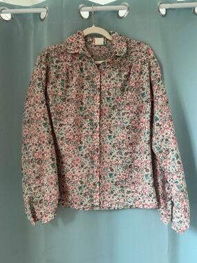 Vintage PepperTree Floral Button Front Blouse Cottagecore